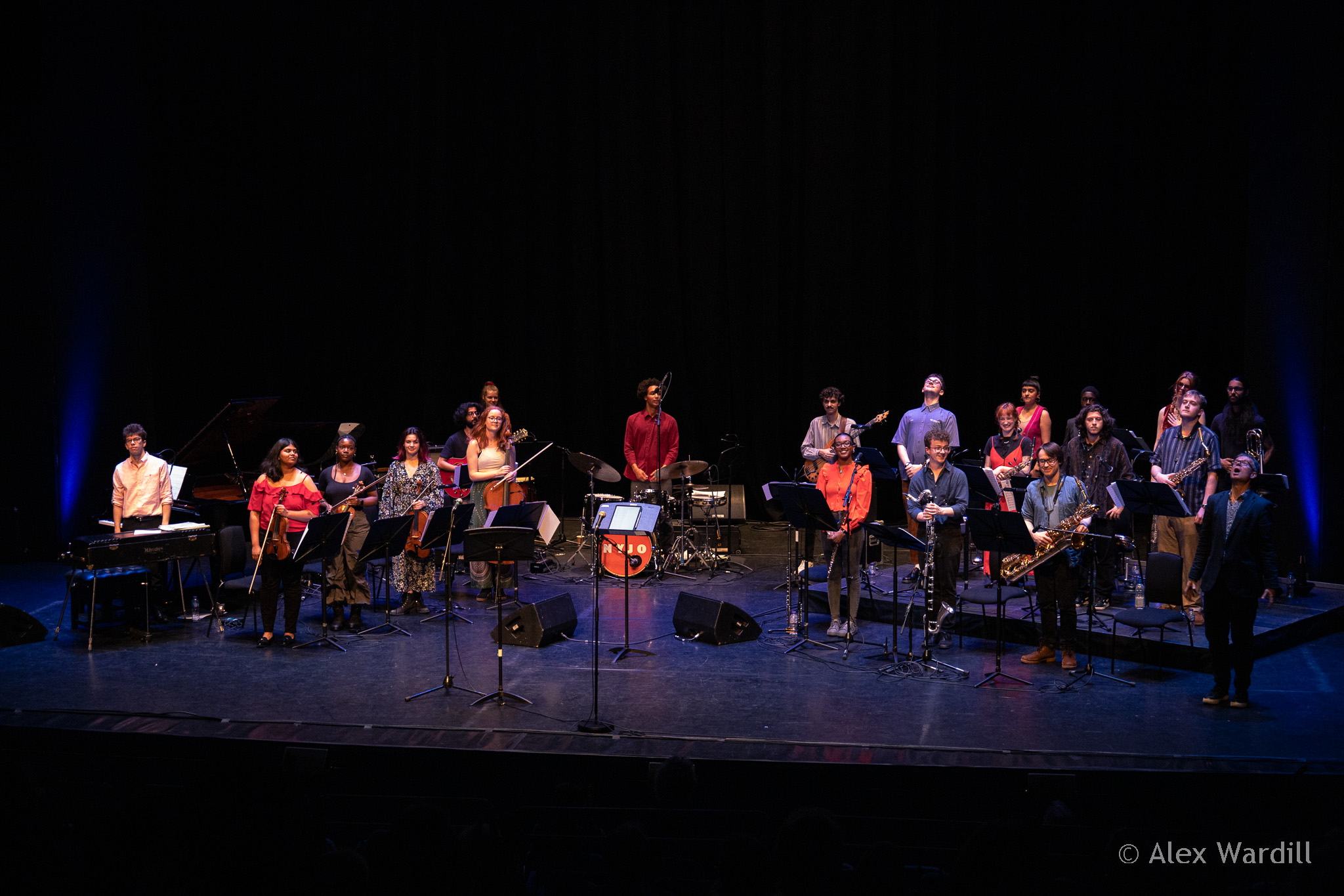 An NYJO ensemble group of musicians on stage