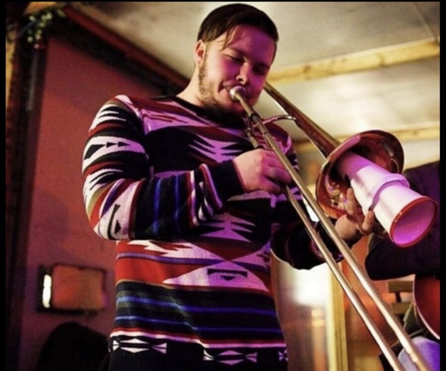 Lexi Turvey plays trombone. Lexi Turvey plays trombone.