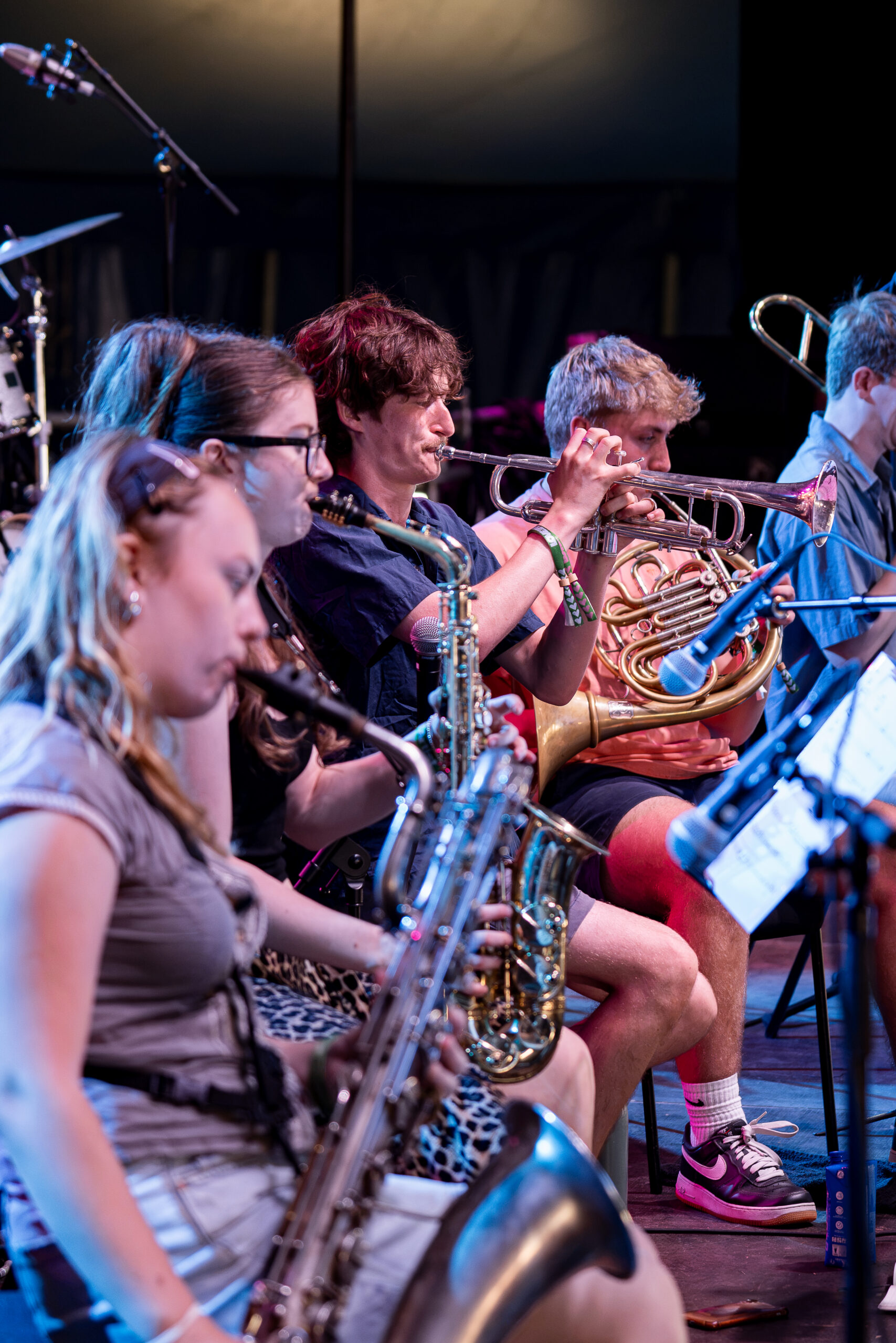 group of young musicians play
